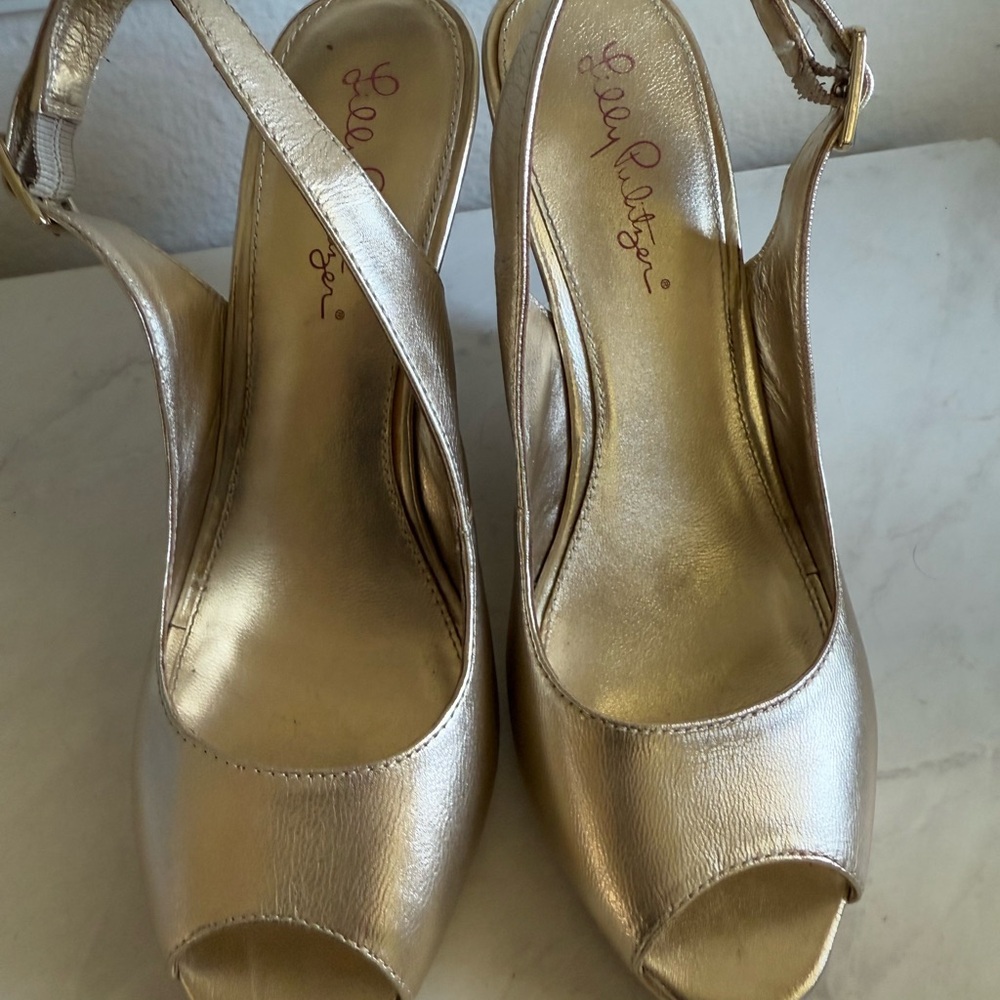 LILLY PULITZER Gold Wedges - Picture 4 of 7